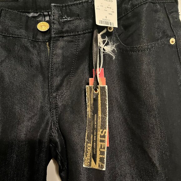 NWT Womens Express jeans stella boot Cut Regular Fit Size 6 Sequins - Picture 4 of 11